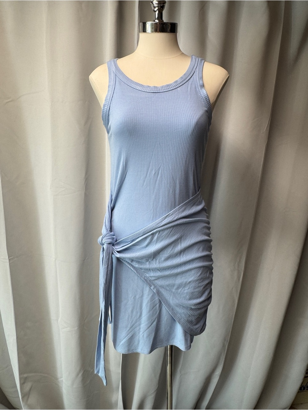 mahina Light Blue Ribbed dress